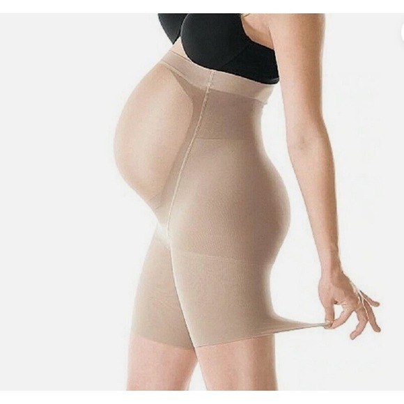 SPANX Maternity Mama Mid-Thigh Short Tummy Control Shapewear No Panty Line Sz C - Picture 1 of 5